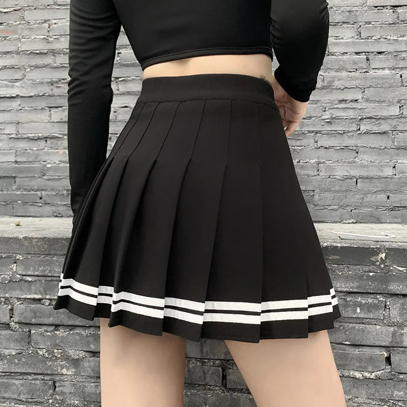 Striped  Pleated Skirts