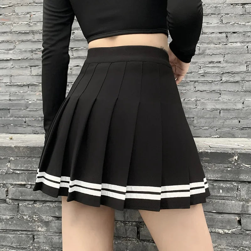 Striped  Pleated Skirts