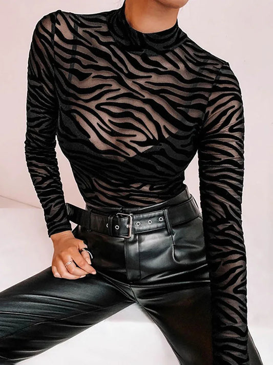 Transparent Long Sleeve  Bodysuit