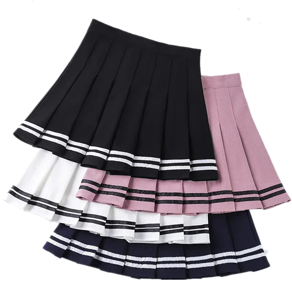 Striped  Pleated Skirts