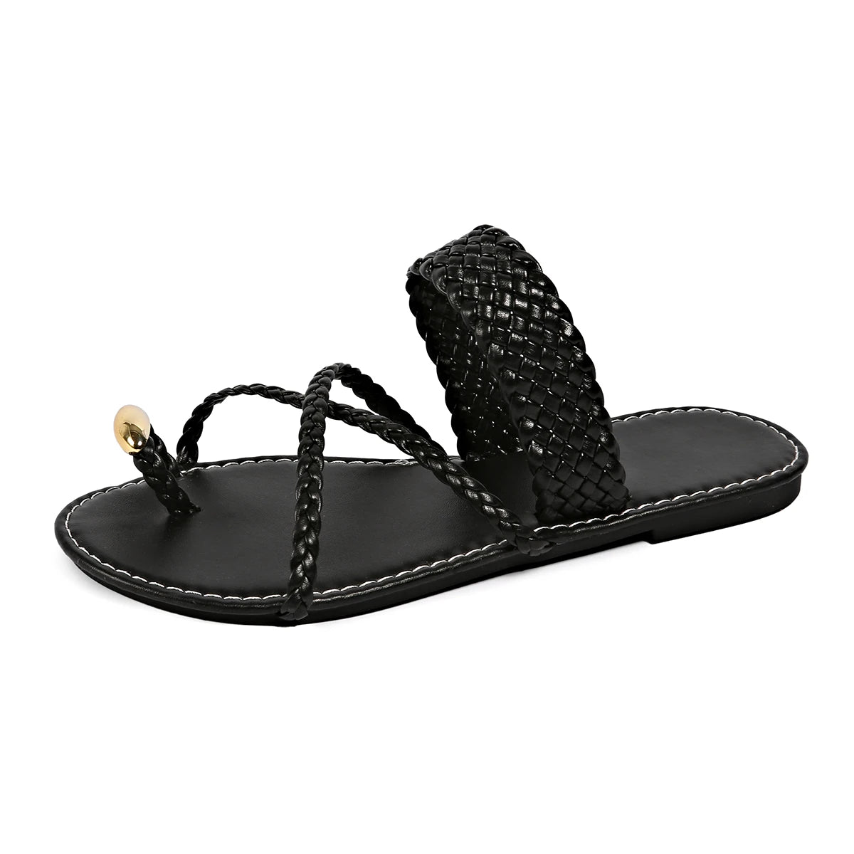 Gold threat sandals