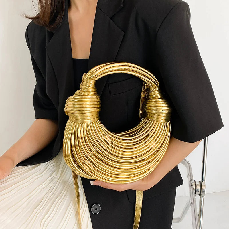 Golden champagne handbag