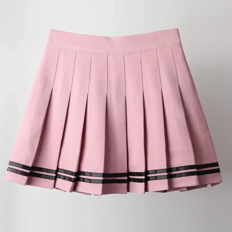 Striped  Pleated Skirts