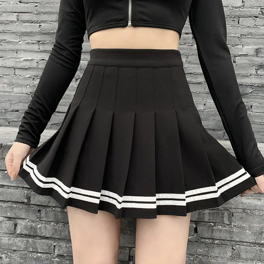 Striped  Pleated Skirts