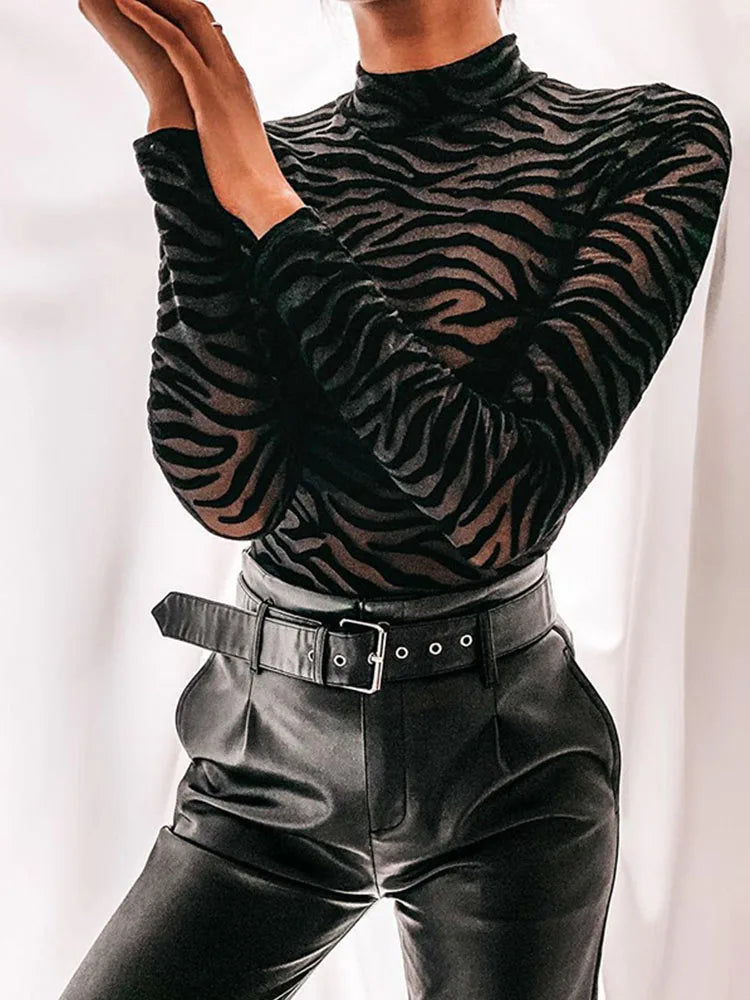 Transparent Long Sleeve  Bodysuit