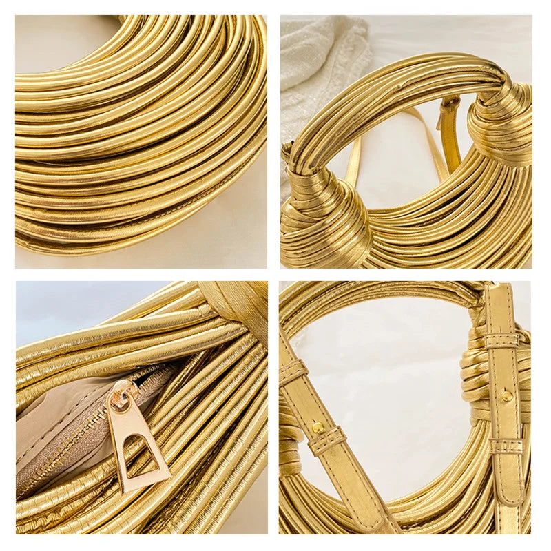 Golden champagne handbag