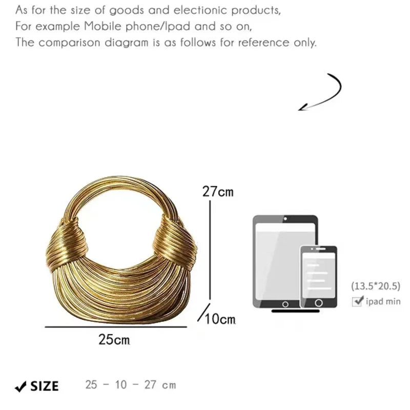 Golden champagne handbag