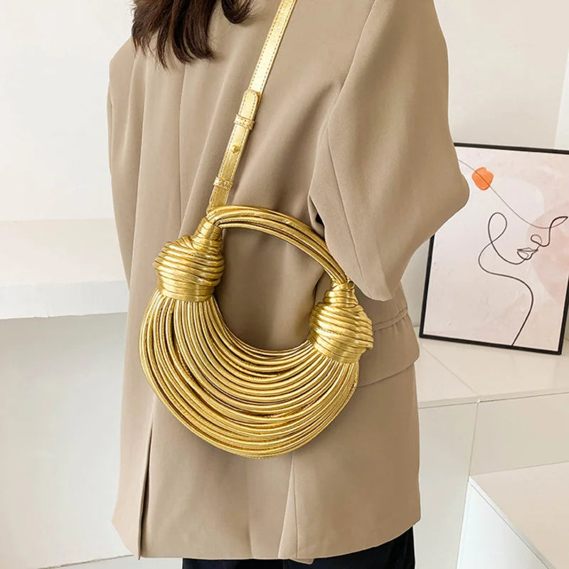 Golden champagne handbag