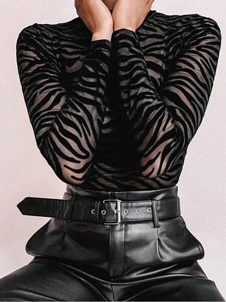 Transparent Long Sleeve  Bodysuit