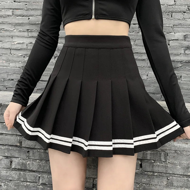 Striped  Pleated Skirts