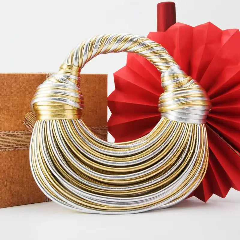 Golden champagne handbag